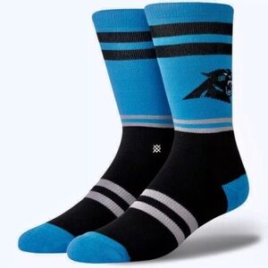 Stance Carolina Panthers blue black socks NWT